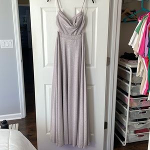 Sparkly Pinkish Grey Long Dress